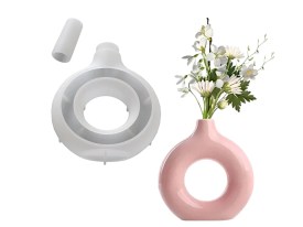 Molde silicona florero redondo tubo